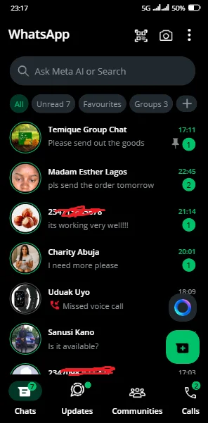 WhatsApp testimonials from Temique customers