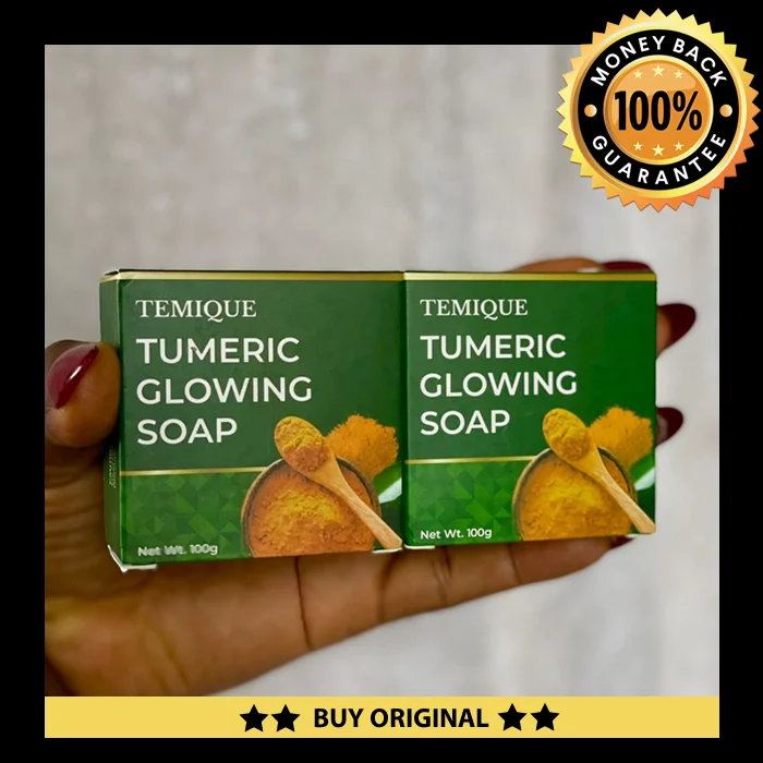 Temique Turmeric Glowing Soap — 2 bars, money-back guarantee