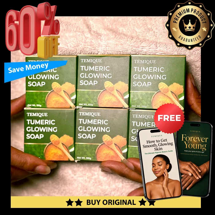 Temique Turmeric Glowing Soap — 6 bars, 55% off, 2 free guides and AI skin advisor